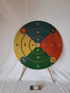 Wooden Game Wheel: Transogram Dart Games. MFG by Transogram Company Inc, NY. 23" Diameter.