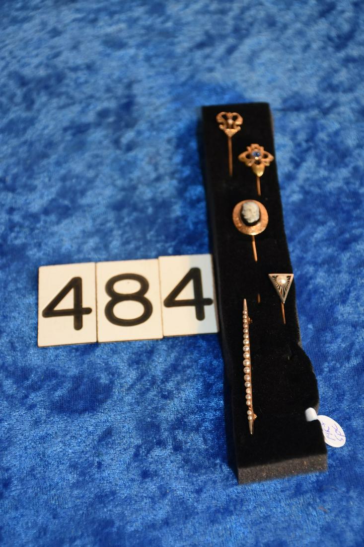 5 Piece 14K Gold Stick Pins (1 of 2)