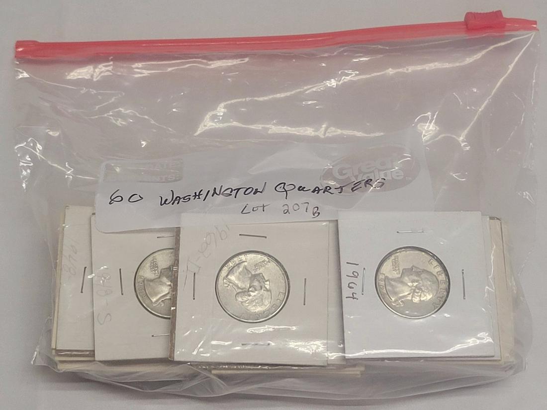 60 Washington Silver Quarters (1 of 3)