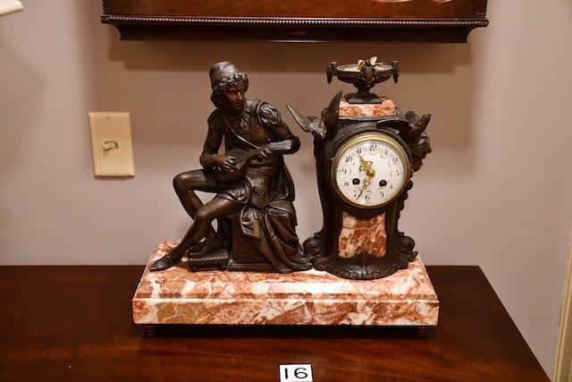 Marble Based Figural Statue Clock (1 of 2)