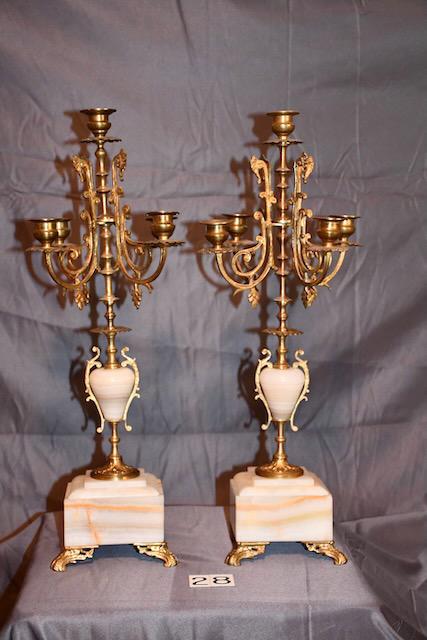 Pair of Onyx Base Candelabra (1 of 2)