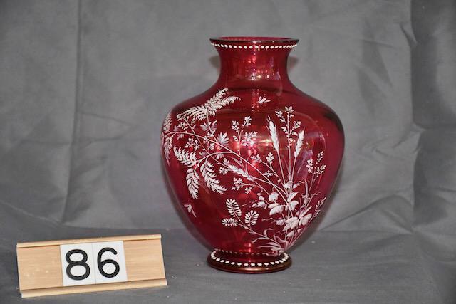 A Rare Moser Cranberry Vase (1 of 1)