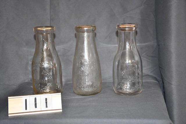 3 Milk Bottles: Dairyman's Milk Co., Kalamazoo; Anton Varga Dairy, Kalamazoo and Doxey's Kalamazoo