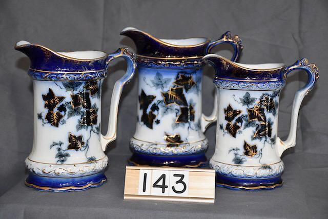 Set of Graduated Flow Blue Pitchers (1 of 1)