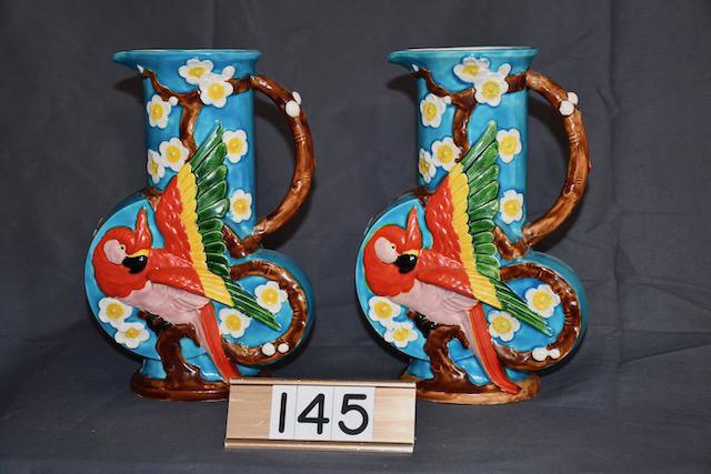 Pair of Ceramic Turquoise Glaze Vases (1 of 1)