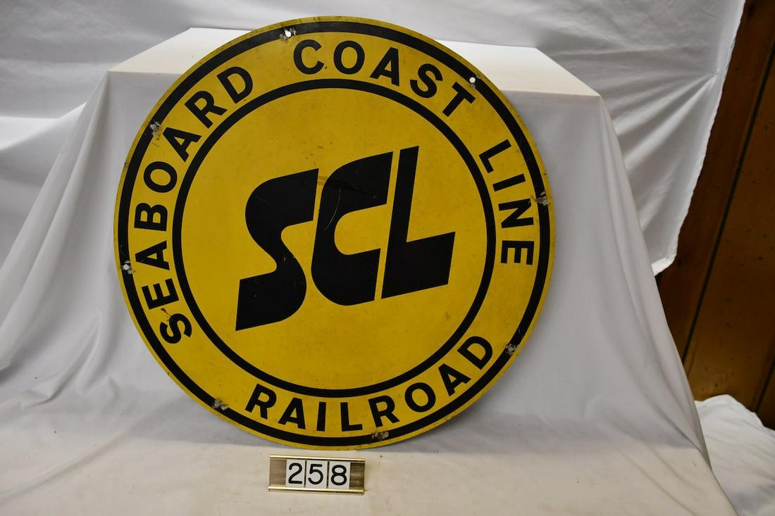 Round Seaboard Coast Line Railroad Sign (1 of 2)