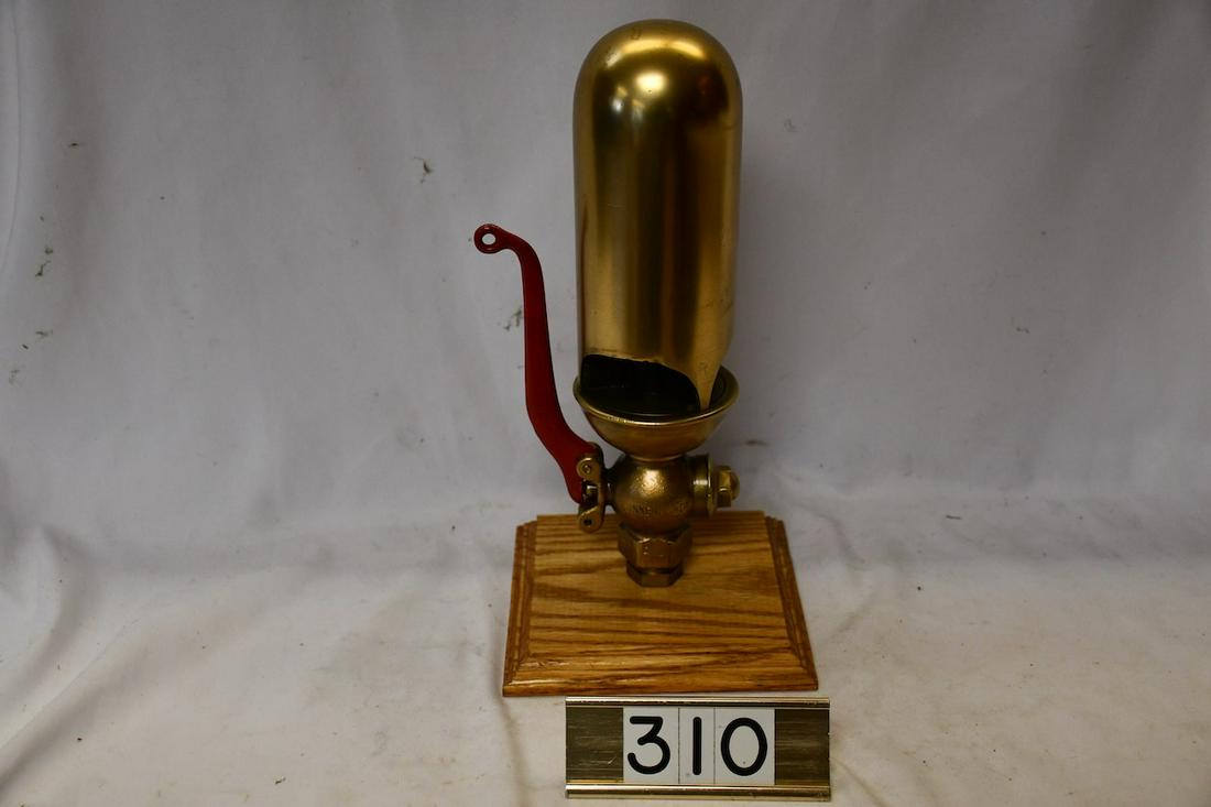 Lunkenheimer Dome top Steam Whistle: Marked. Triple Chime example 11.5"x3"