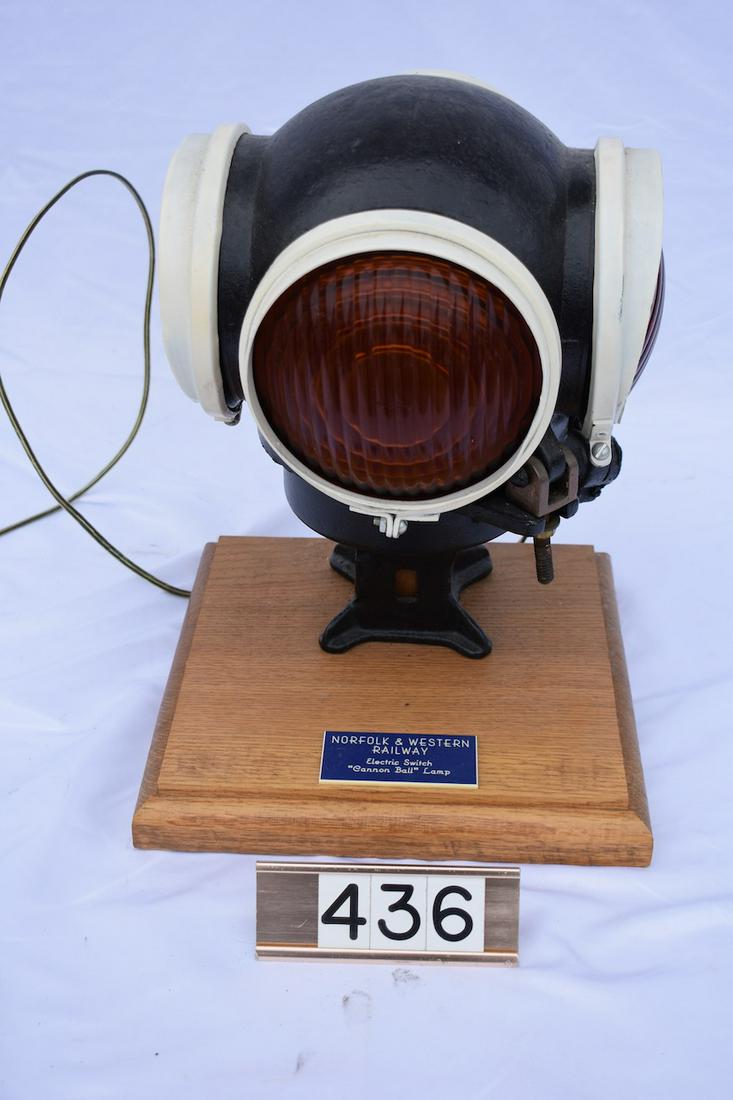 Norfolk & Western Railroad Electric Switch "Cannonball" Lamp (1 of 3)