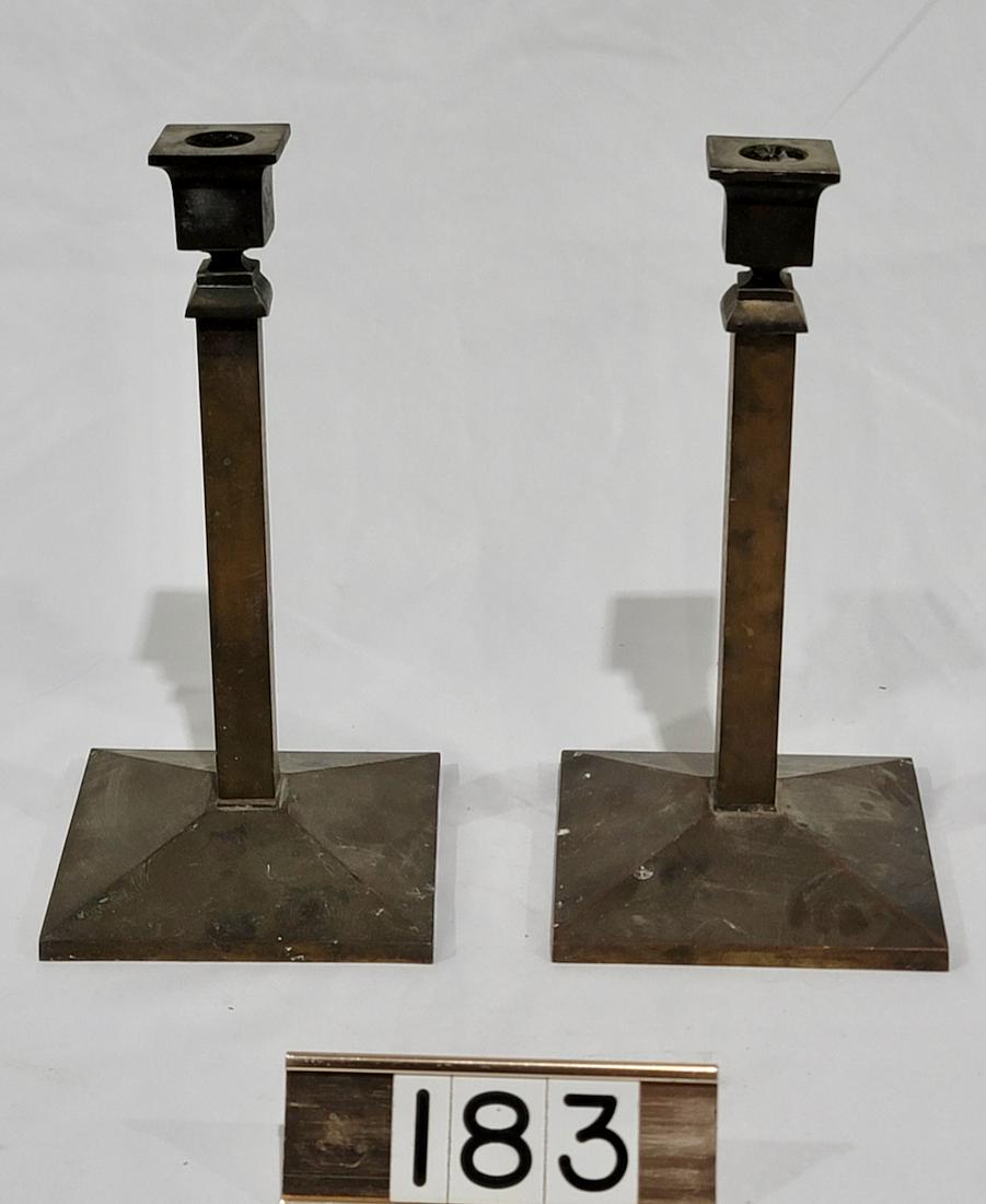 Pair of Bradley and hubbard Brass Candlesticks (1 of 3)