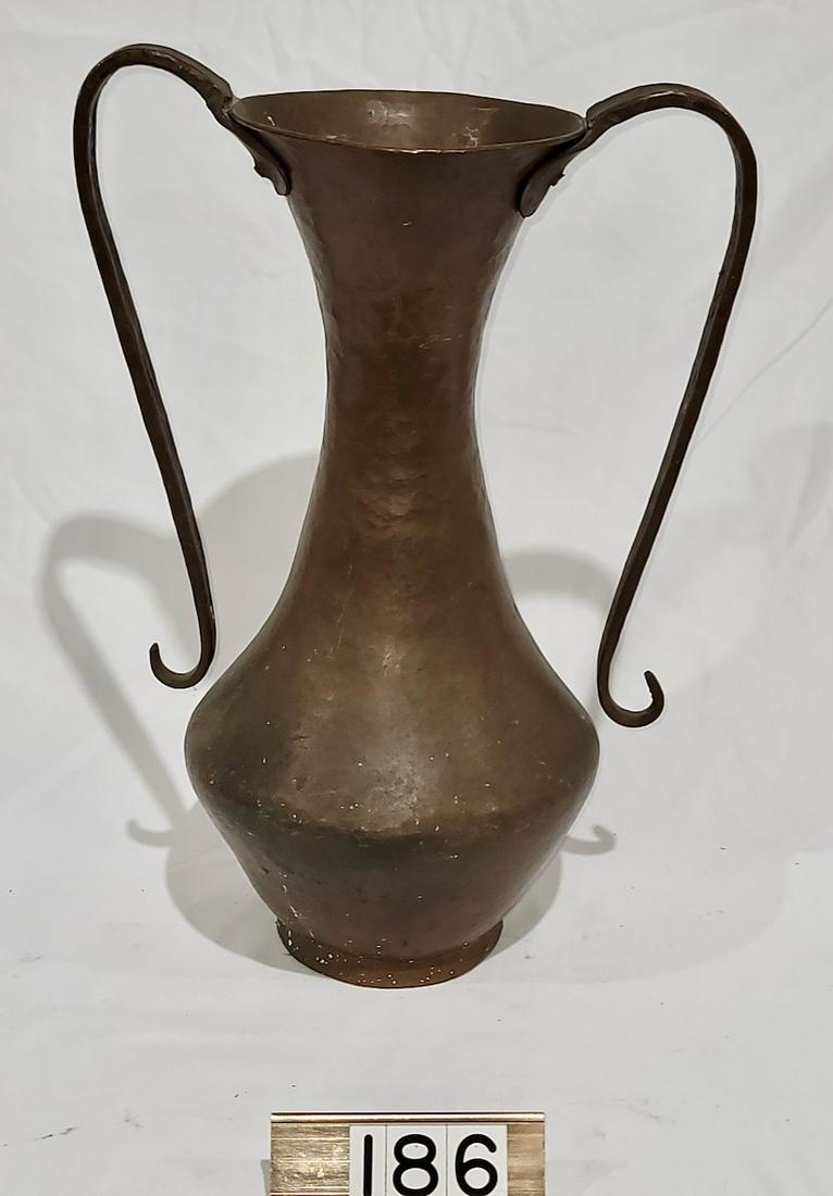 Large Hammered Copper Vase with Handles (1 of 5)