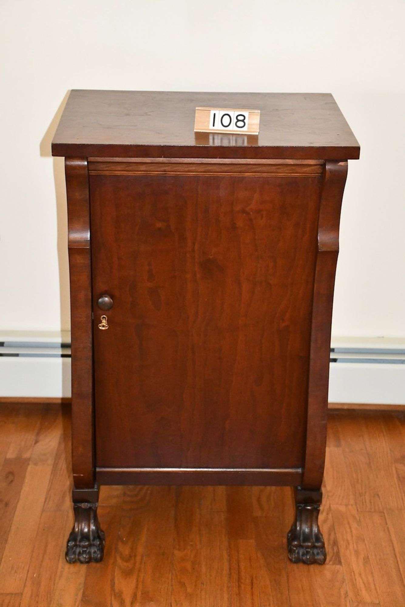 Walnut Single Door Record Cabinet (1 of 2)