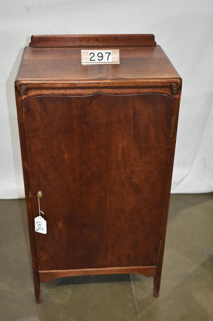Mahogany Single Door Record Cabinet (1 of 2)