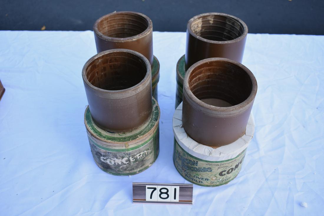 (6) 5-inch Brown Wax Cylinder Records (1 of 2)