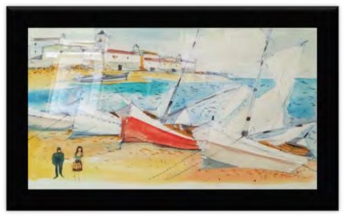 Bateaux sur la plage painting by Charles Levier (1 of 2)