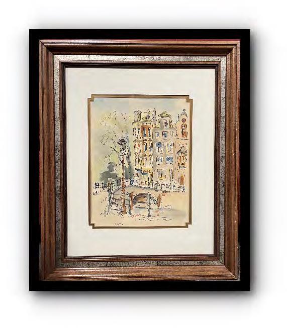 Parisian street scene painting by Betty Guy: Painting depicting a Parisian scene signed lower left. Betty Guy (American 1920-2016). Watercolor on paper. 14" x 11" (sight)
