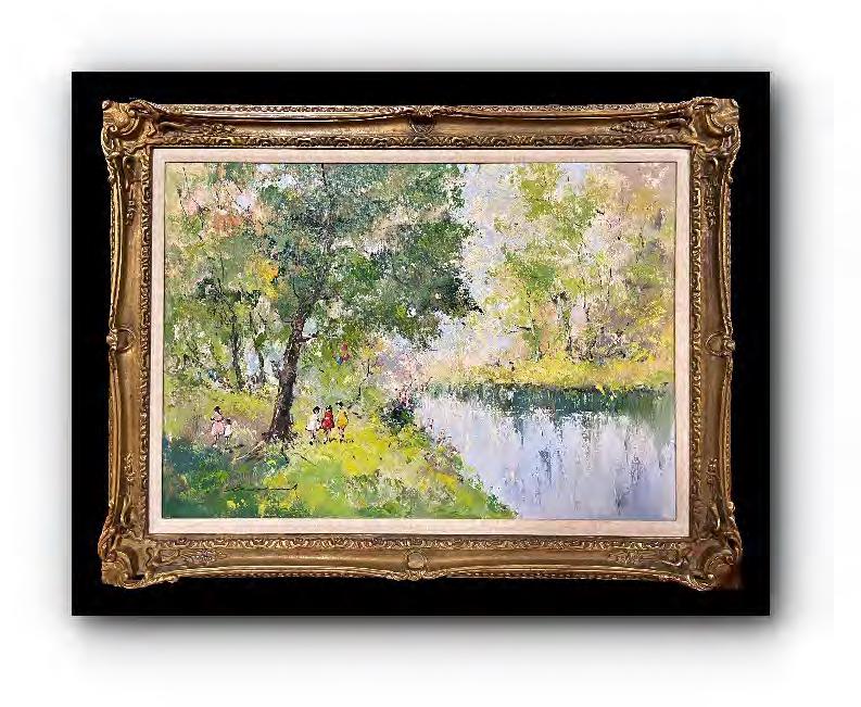 Canal Lanscape painting by Franz Martinek (1 of 2)