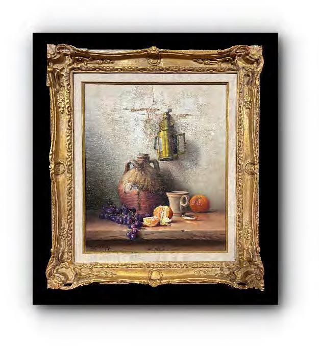 Still life depicting fruits and vessels painting by Robert Chailloux (1 of 2)