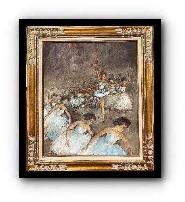 Ballet dancers painting by E. Vaccari (1 of 2)
