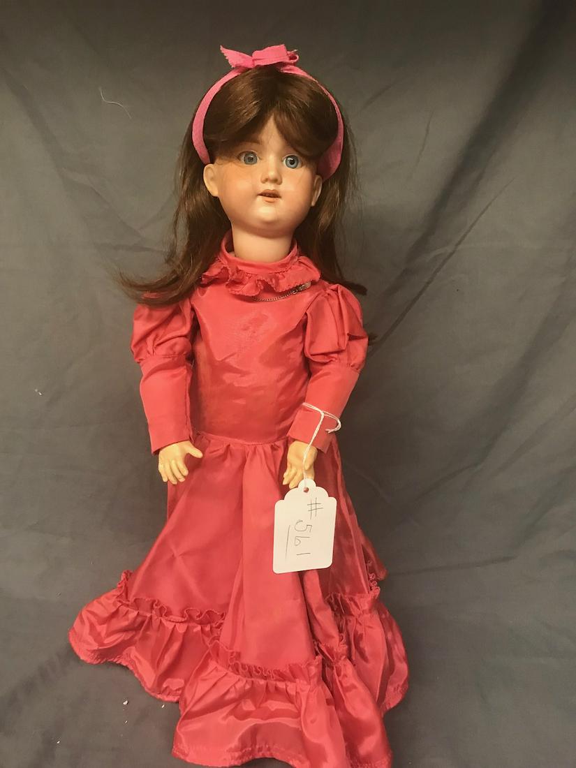 A&M Doll: Bisque face, comp. body, marked Armand Marseille 390. Sleep eyes. Open mouth. Stands 19"