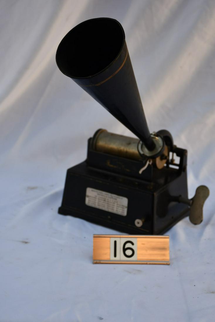 Edison Black "Drip Pan" Cylinder Phonograph (1 of 2)