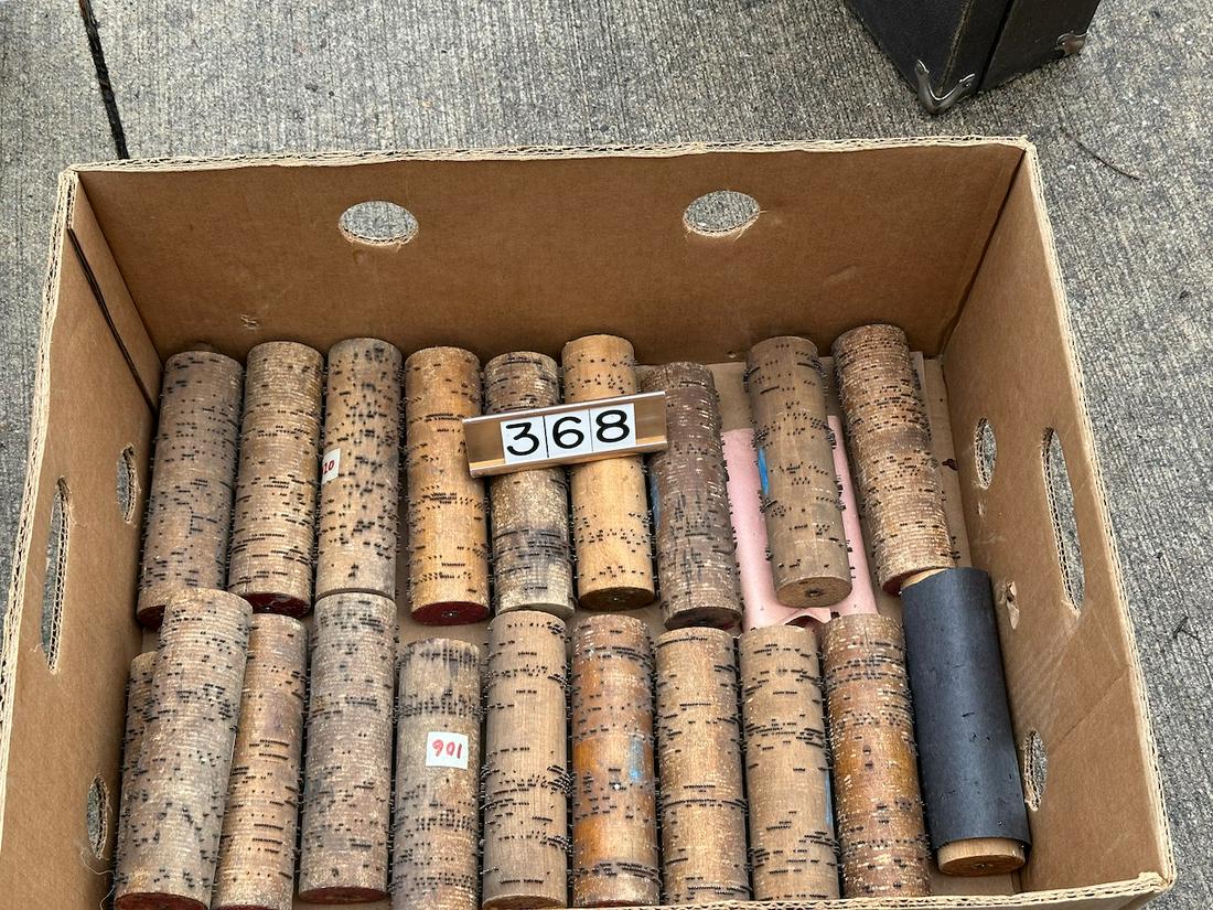 20 6-3/8" roller organ wood cobs: One Lot