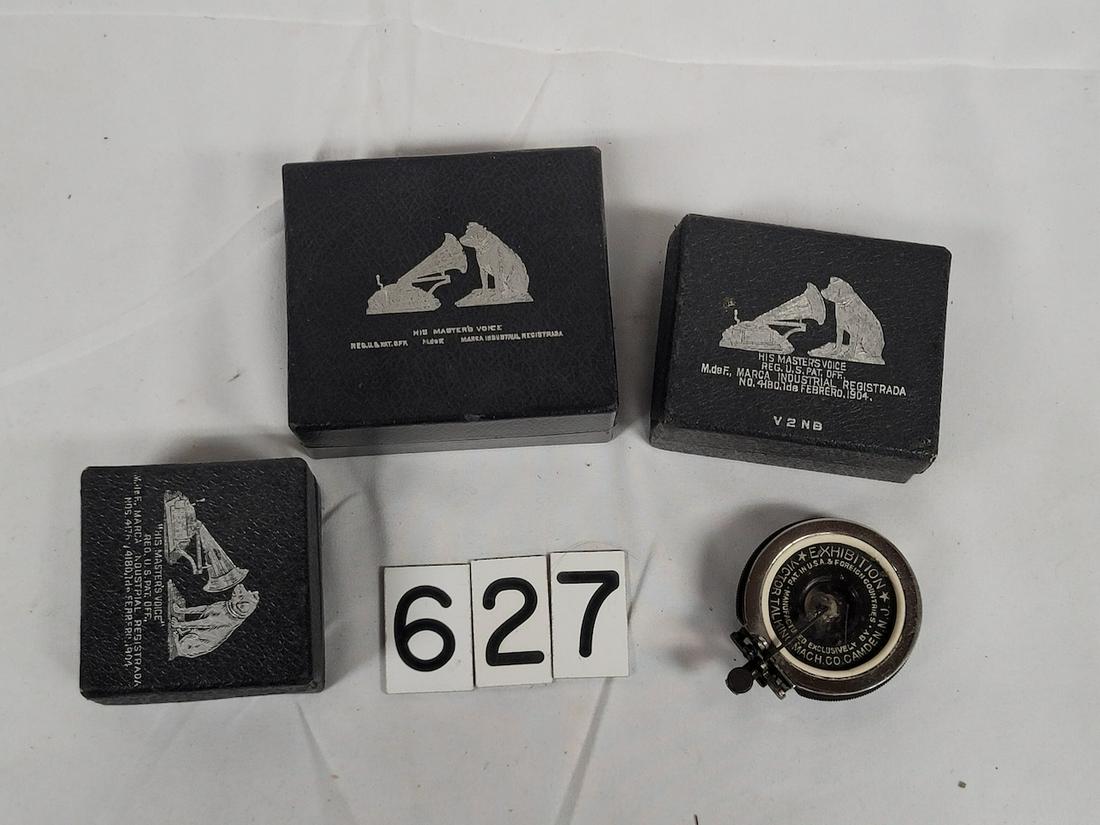 Victor Exhibition Reproducer: In box and two other empty Victrola No. 2 reproducer boxes included