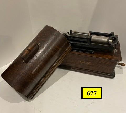 Edison Home Cylinder Phonograph: has crank and lid, no horn or reproducer, working motor. SN-313688