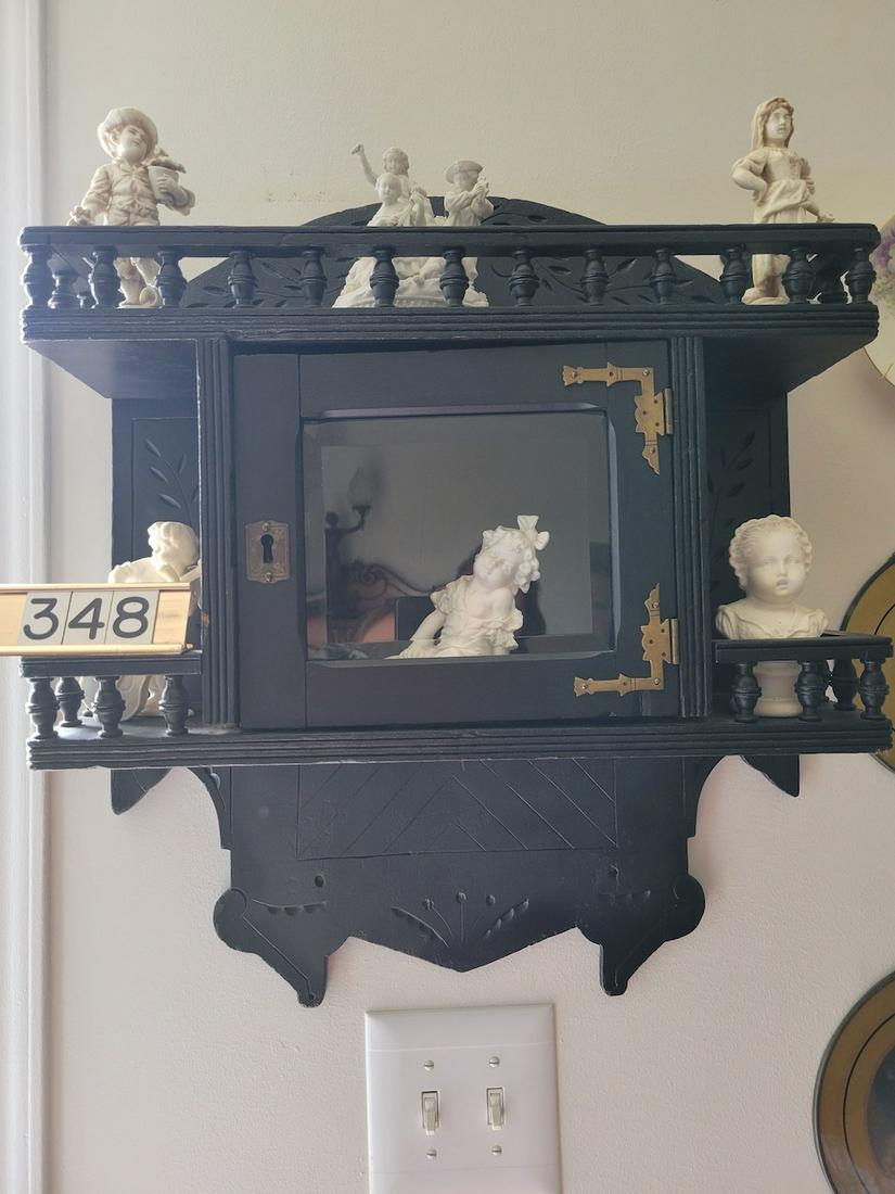 Antique East Lake Ebonized Wood Wall Shelf (1 of 2)