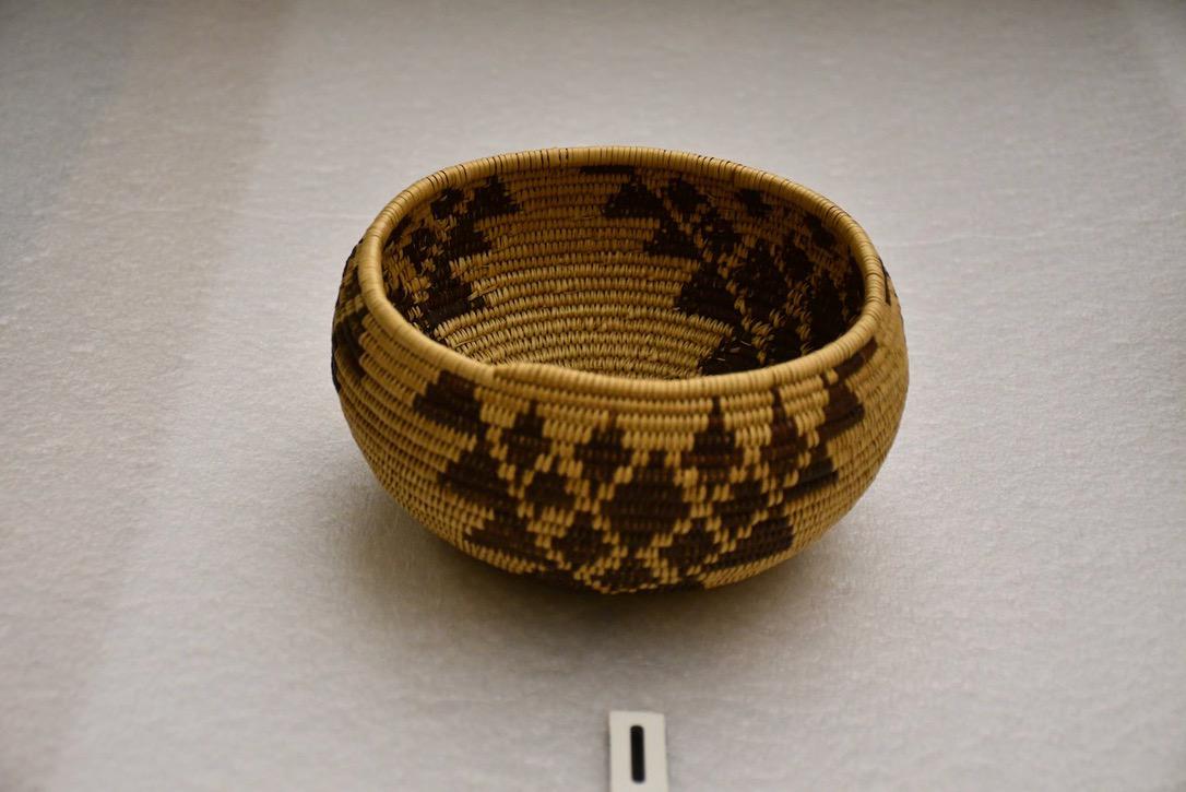 Indian Basket: 6.6" wide x 3.5" tall