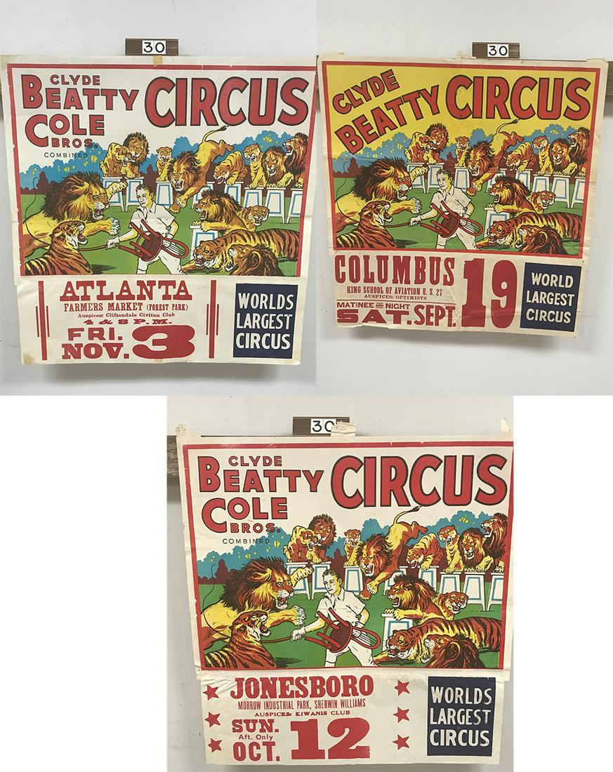 (4) Clyde Beatty-Cole Bros. Posters (1 of 4)