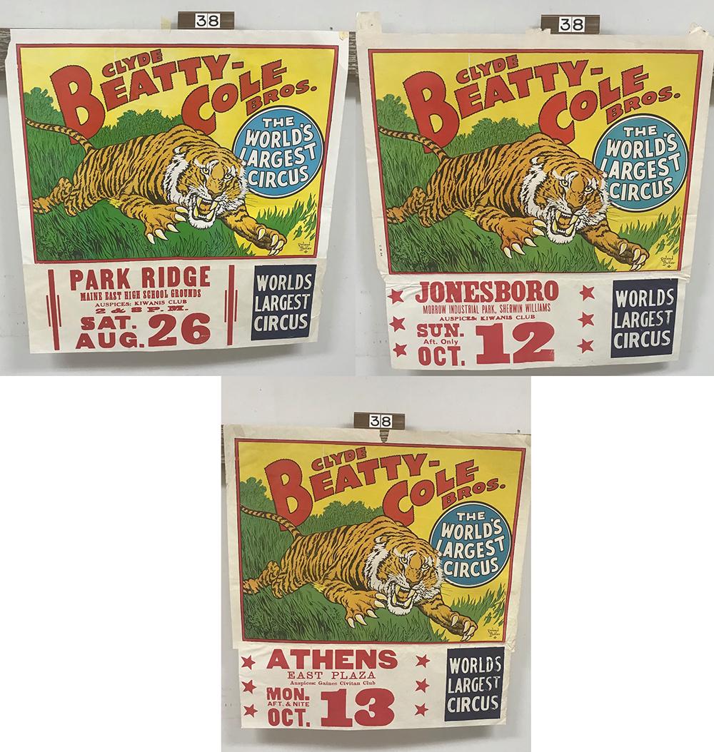 (3) Clyde Beatty Cole Bros. Posters (1 of 4)