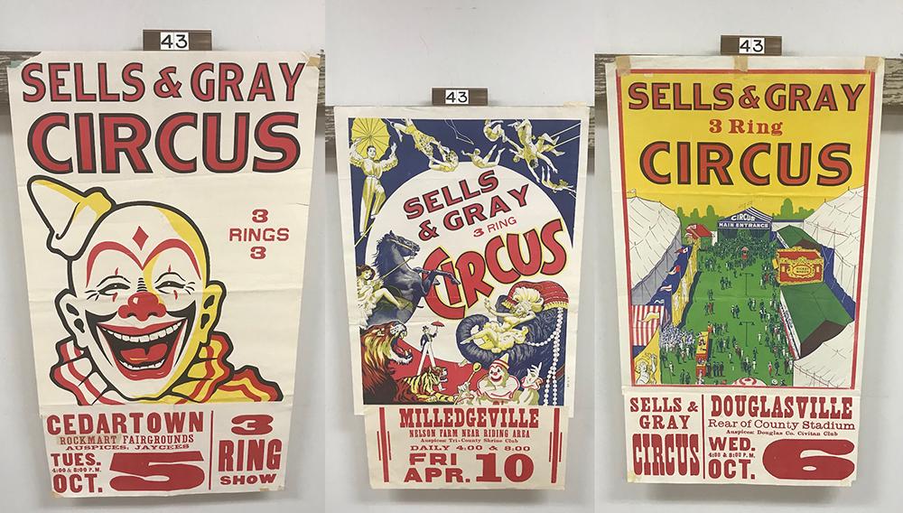 (3) Sells & Gray 3 Ring Circus Posters (1 of 4)