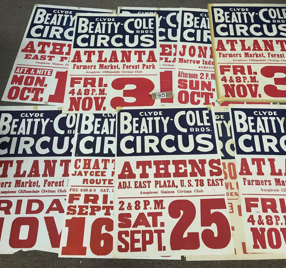 (11) Clydes Beatty-Cole Bros Circus Posters Words only (1 of 1)