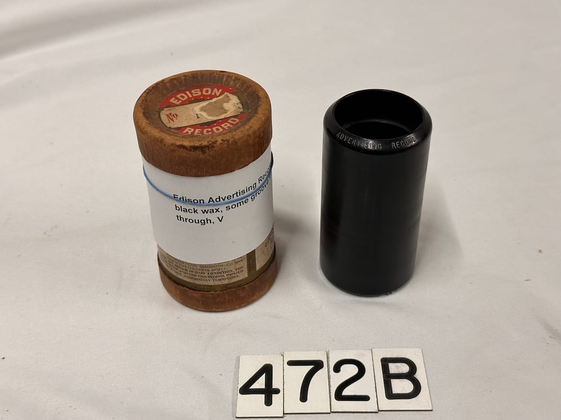 Edison Advertising 2min Black Wax Cylinder Record (1 of 2)