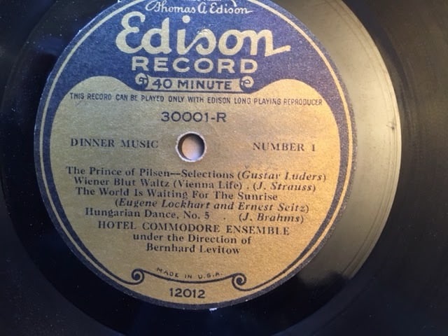 Edison 12" Long Play 40min Record #3001 (1 of 2)