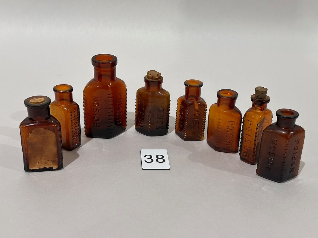 9 Amber Poison Bottles (1 of 4)