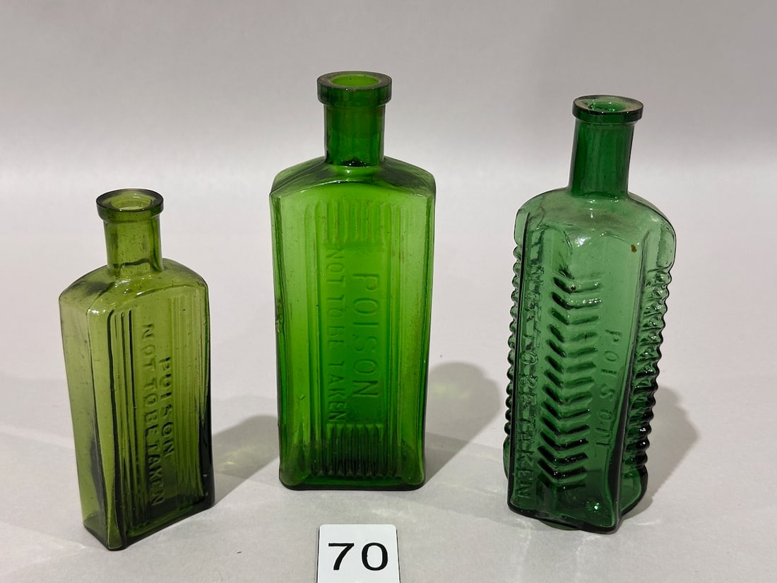 3 Green Poison Bottles (1 of 4)