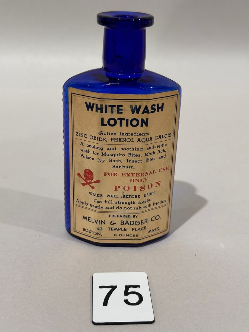 Cobalt Poison Bottle with Label (1 of 2)