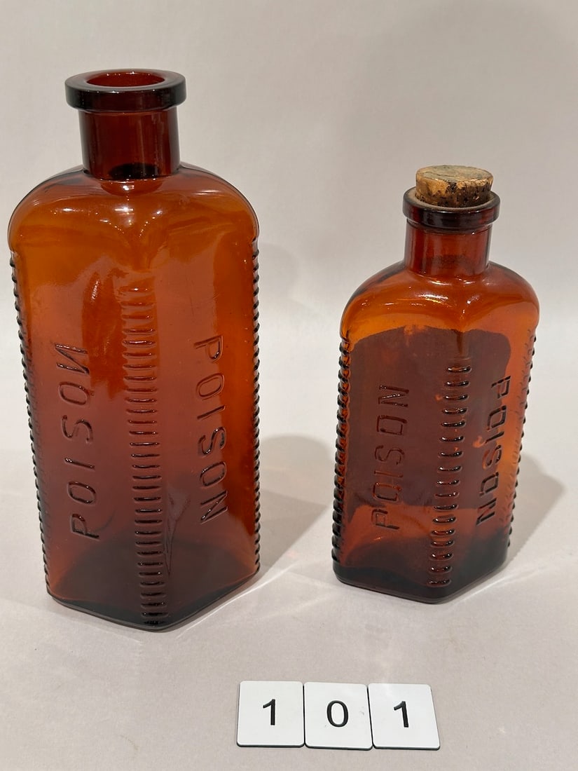 2 Amber Poison Bottles (1 of 4)