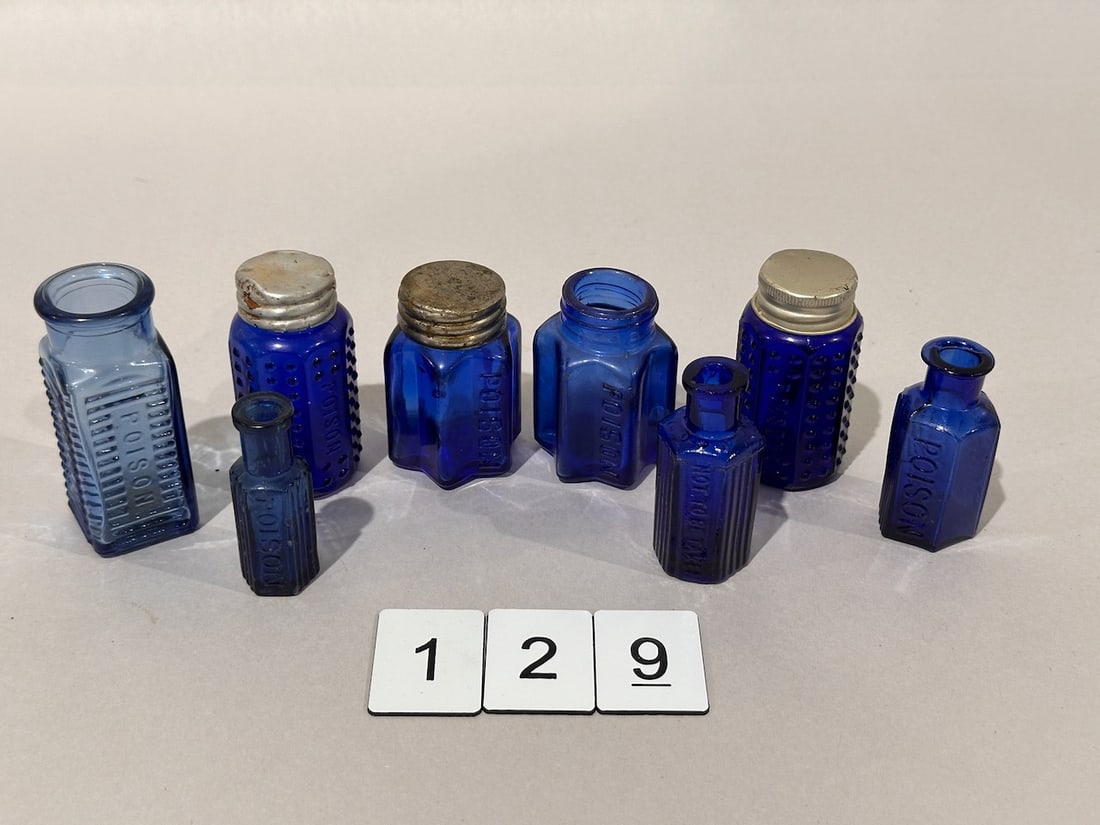 8 Cobalt Poison Bottles (1 of 4)