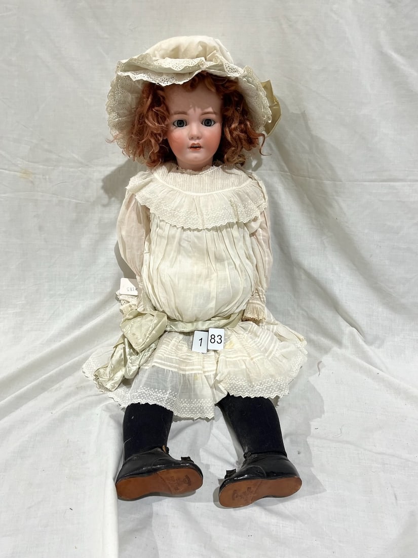 Halbig Bisque Doll: S&H 1248 German 14-1/2. Glass eyes, OM with teeth, piered ears. . 32" Jointed composition body