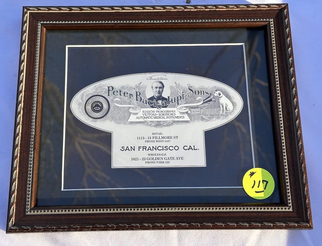 Photograph of a Peter Bacigalupi and Son's Ad: San Francisco, - modern
