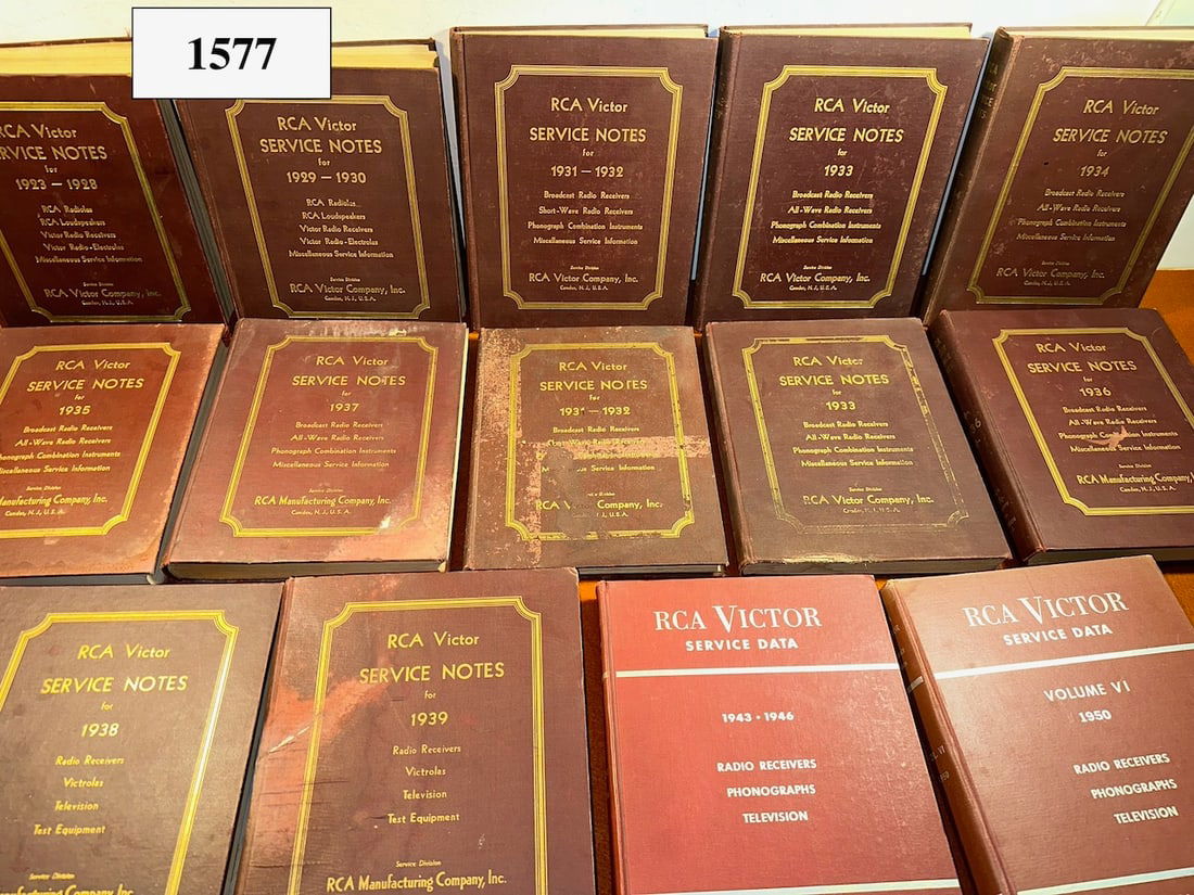(12) RCA Victor Service Notes -1923-1928, 1929-1930, 1931-1932, 1933,1934,1935,1936,1937, (1 of 1)