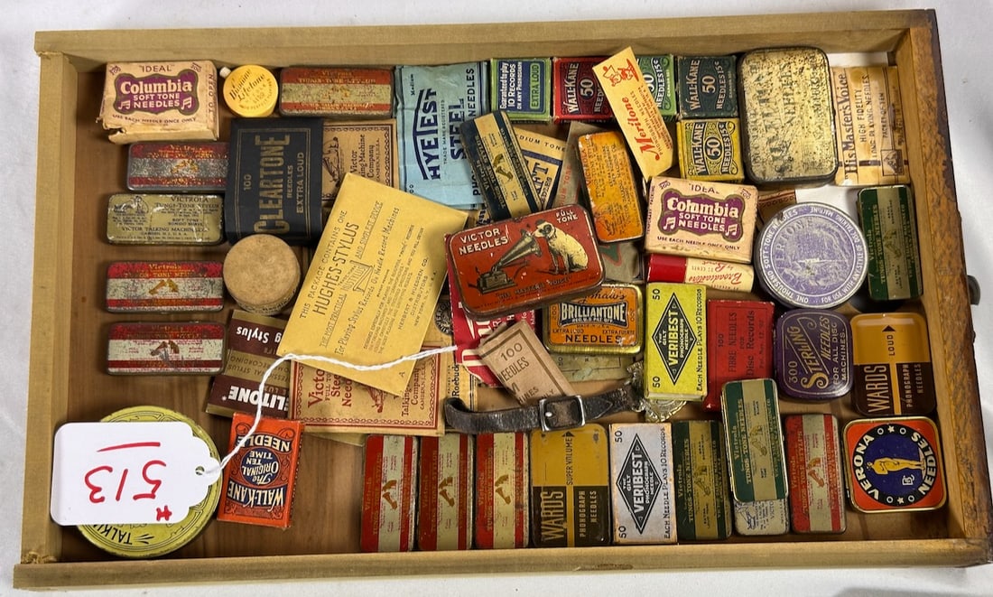 Group of Needle tins, packets, etc.: Over 30 containers in one lot