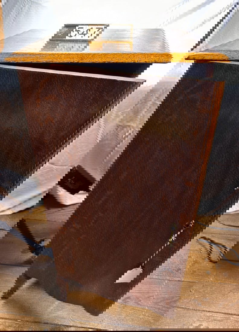 Oak Cylinder Record Cabinet (1 of 3)