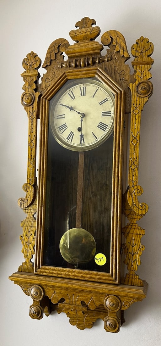 Oak Case Wall Clock (1 of 5)