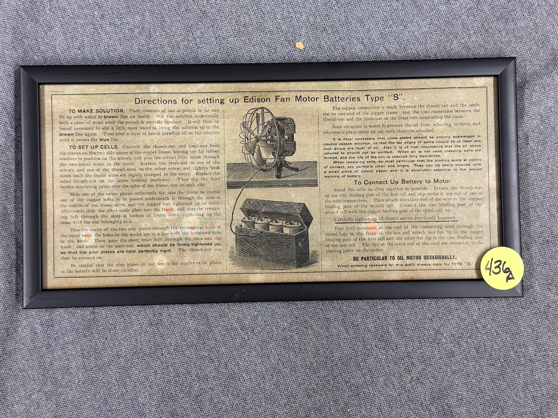 Instructions pertaining to the Edison Fan (1 of 2)