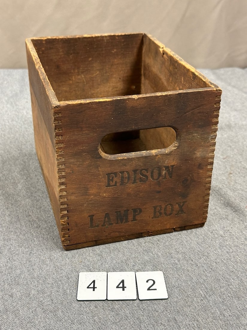 Edison Lamp Box: Wooden Shipping Box. 10" x 7 " x 7"
