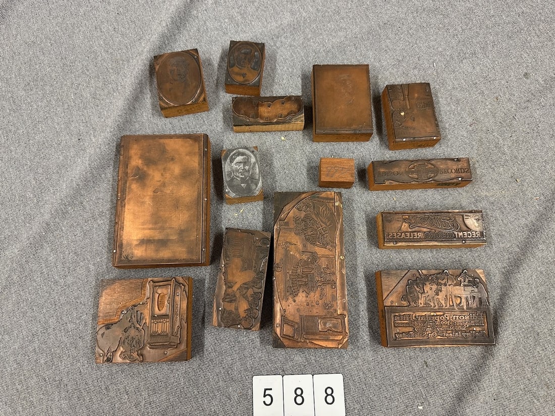 Group of Plate Blocks: Edison related. 14 total.