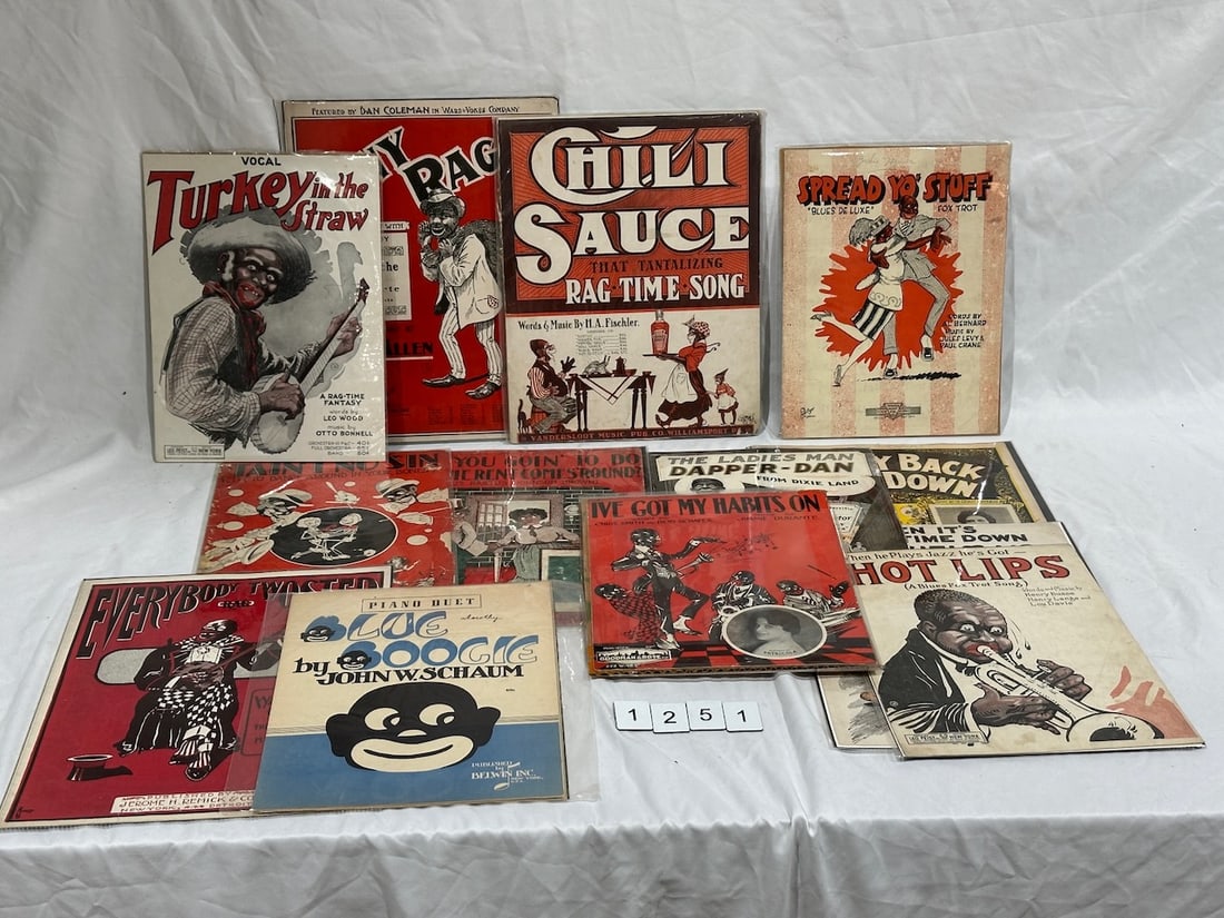 Black Memorabilia Sheet Music: 13 pcs total